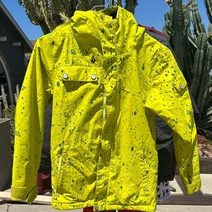 Volcom Kids Neon Yellow Splatter Raincoat